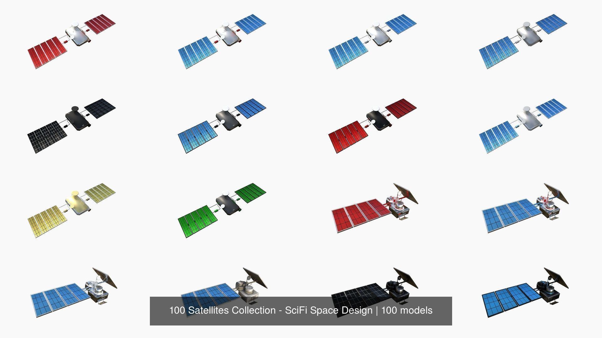 100 Satellites Collection - SciFi Space Design _11