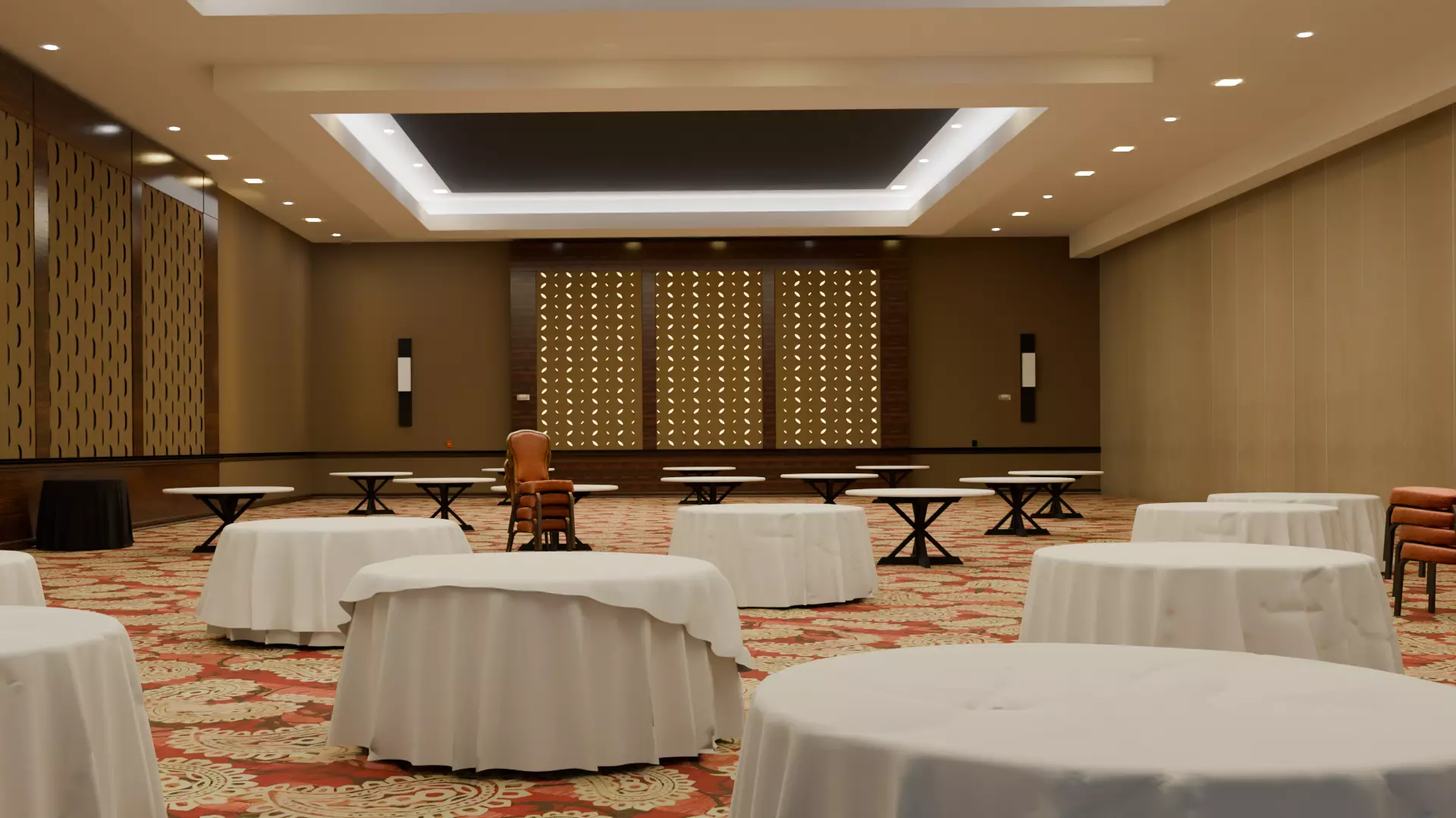 Big Hotel Ballroom 3D model_0