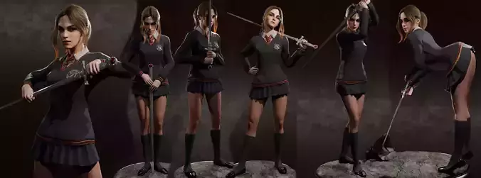 Adult Hermione and the Sword of Gryffindor NSFW STL Bundle 3D print model