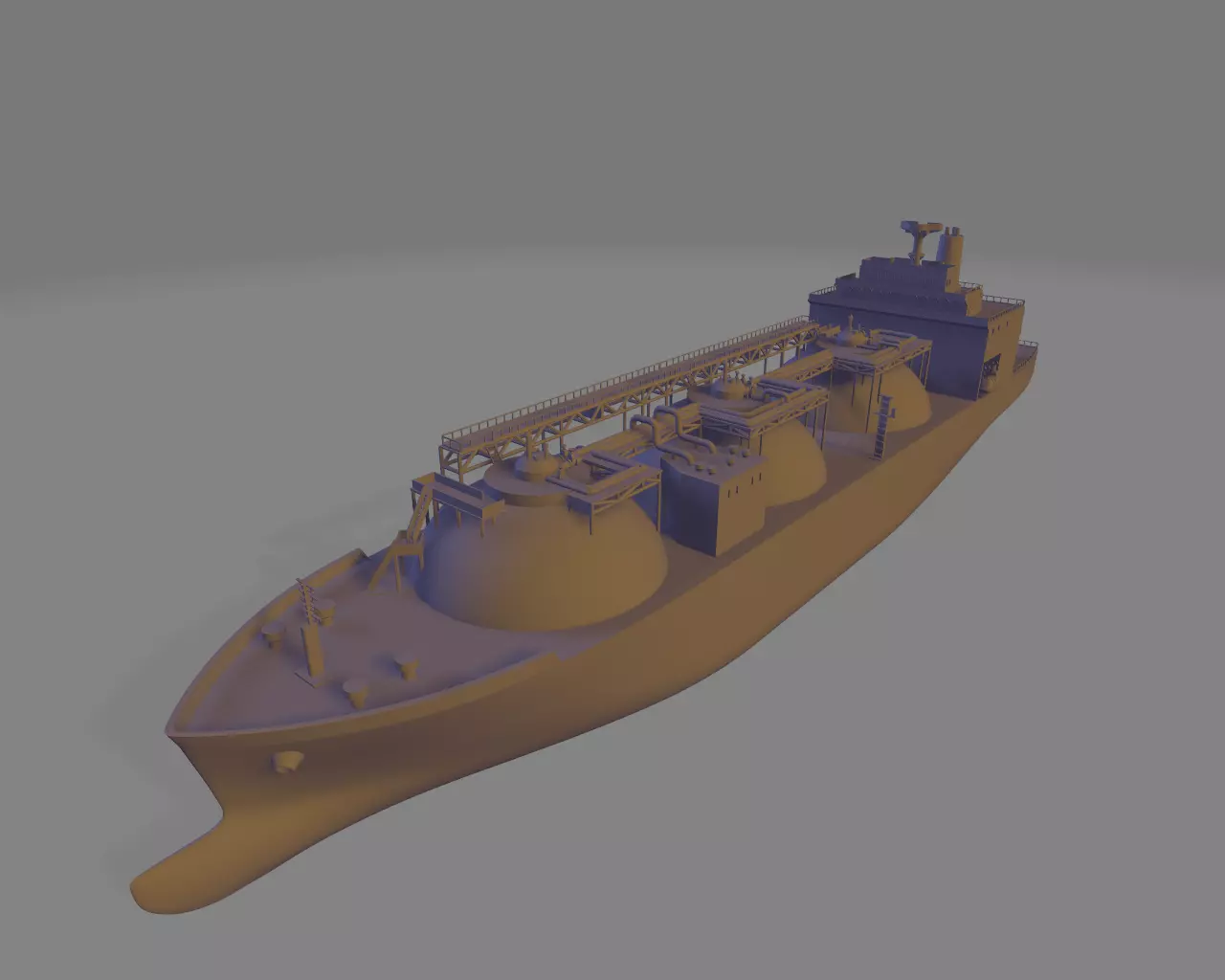 LNG ship miniature 3D print model_0