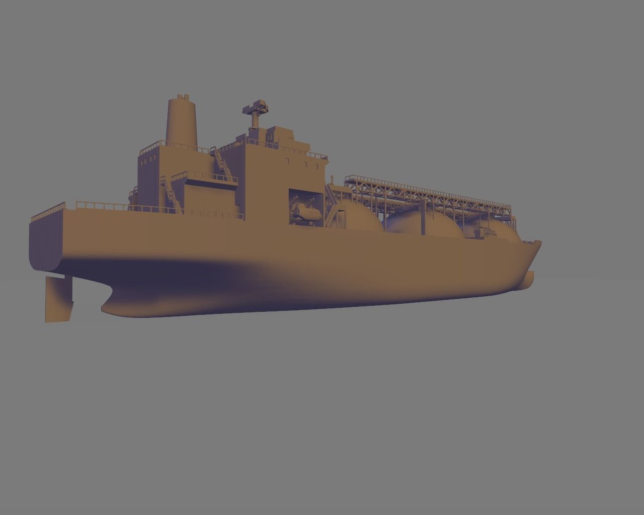 LNG ship miniature 3D print model_7