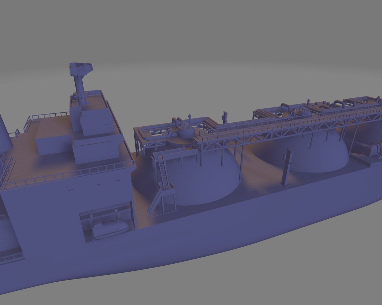 LNG ship miniature 3D print model_4