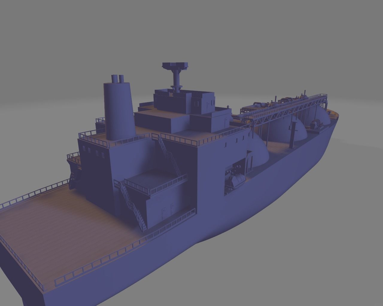 LNG ship miniature 3D print model_3