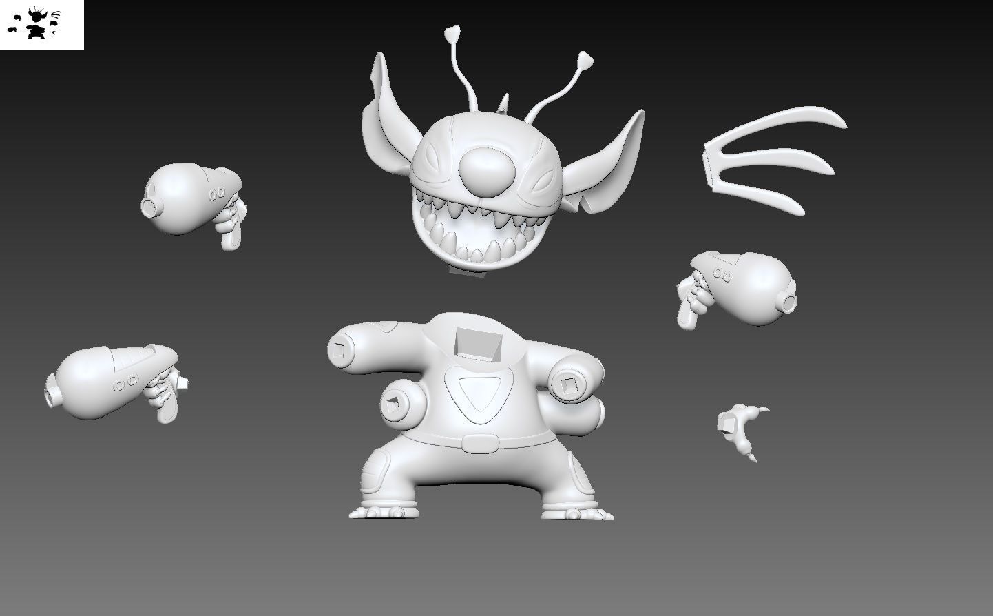 stitch alien 3D print model_4
