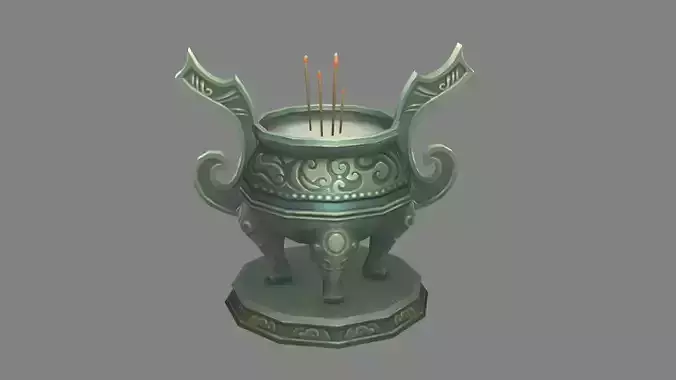 Cartoon incense burner - bronze tripod - Bronze Ding