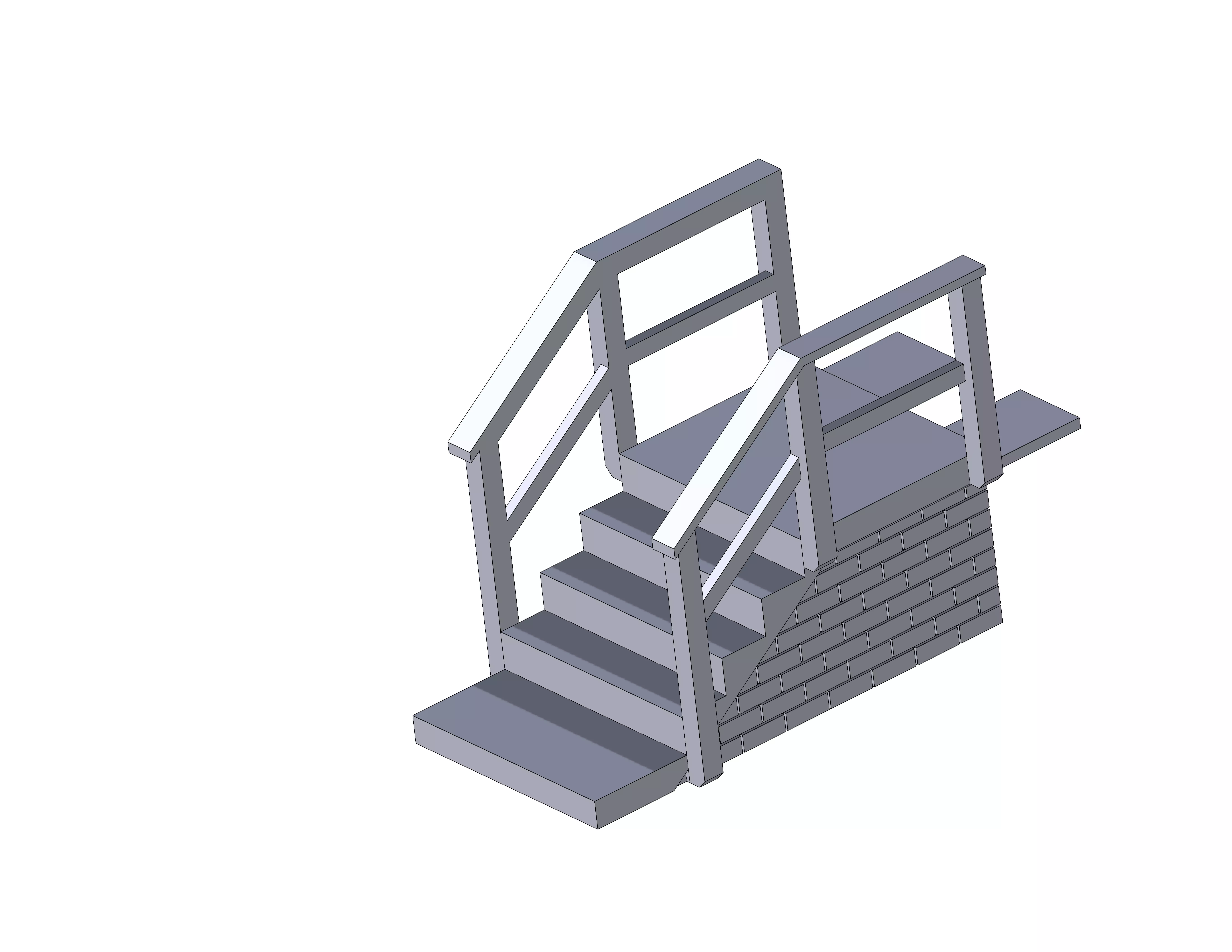 Brick Stairs V1 Free 3D print model_0