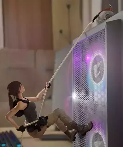 Lara Croft Repelling Magnetic Figurine