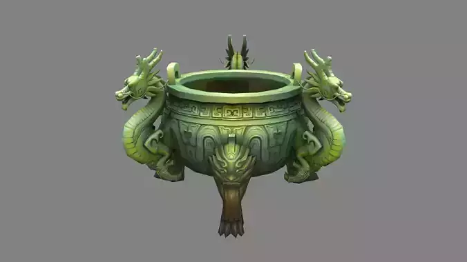 Cartoon Bronze Tripod - Dragon -  Loong