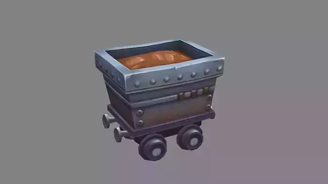 Cartoon tramcar - minecart - mine car - mine truck