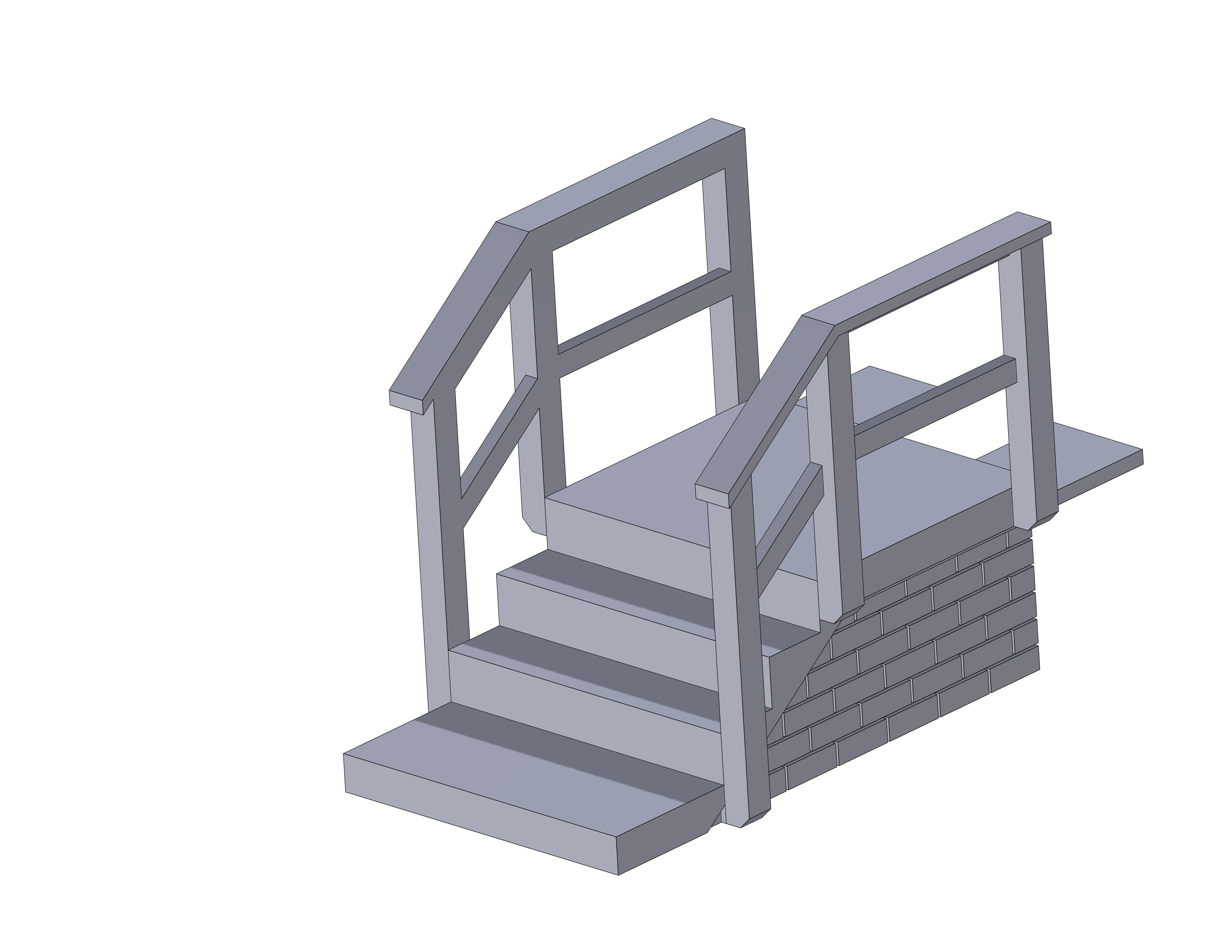Brick Stairway V2 Free 3D print model_0
