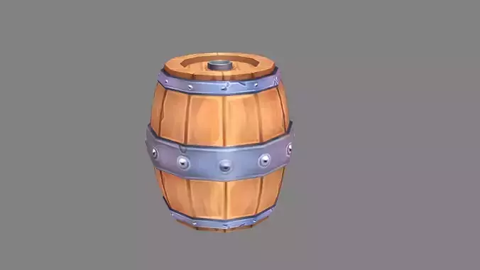 A wine barrel - Cartoon round wooden barrel