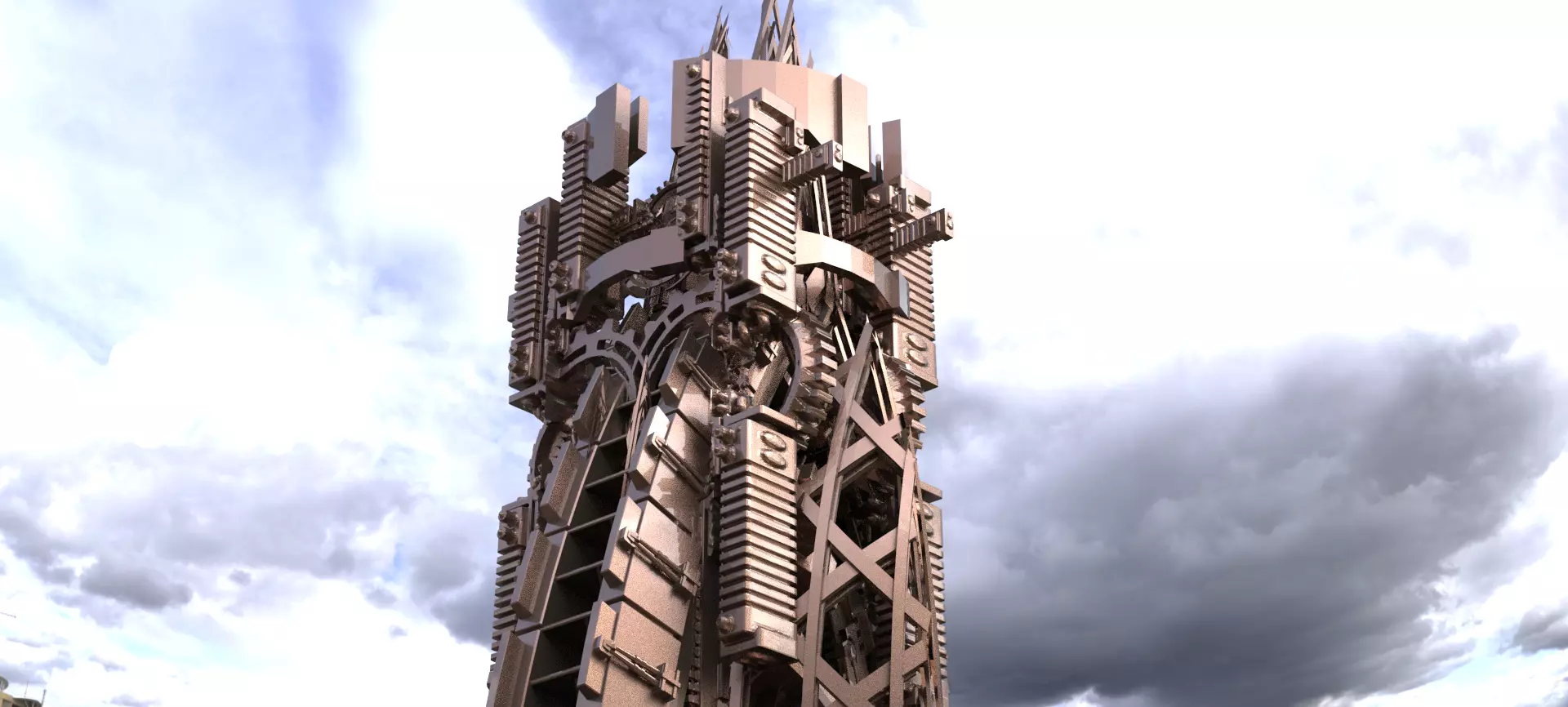 Sci Fi Elite exchange Tower Spire 3D model_0