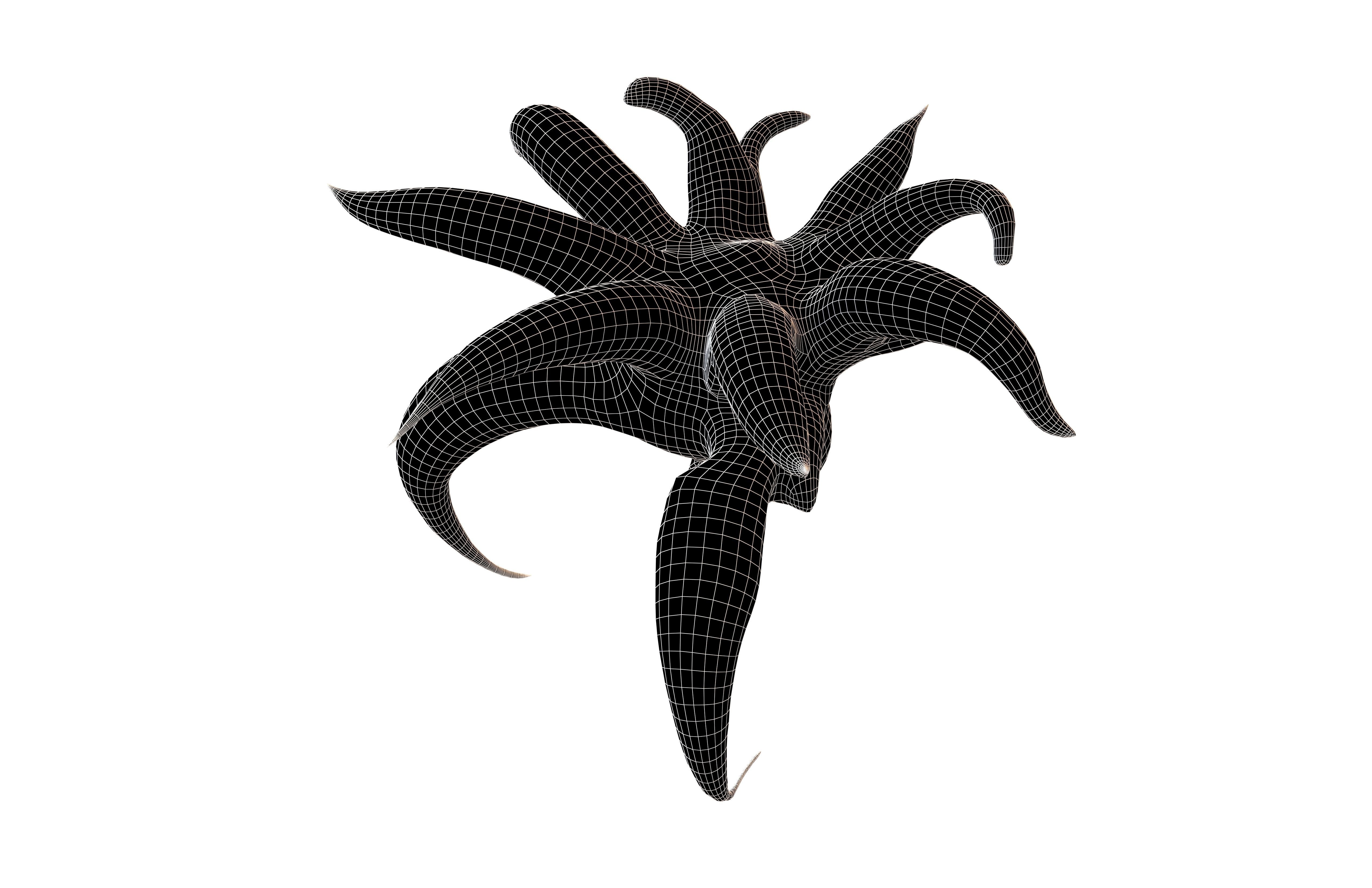 Abstract Monster v1 003 Low-poly 3D model_6