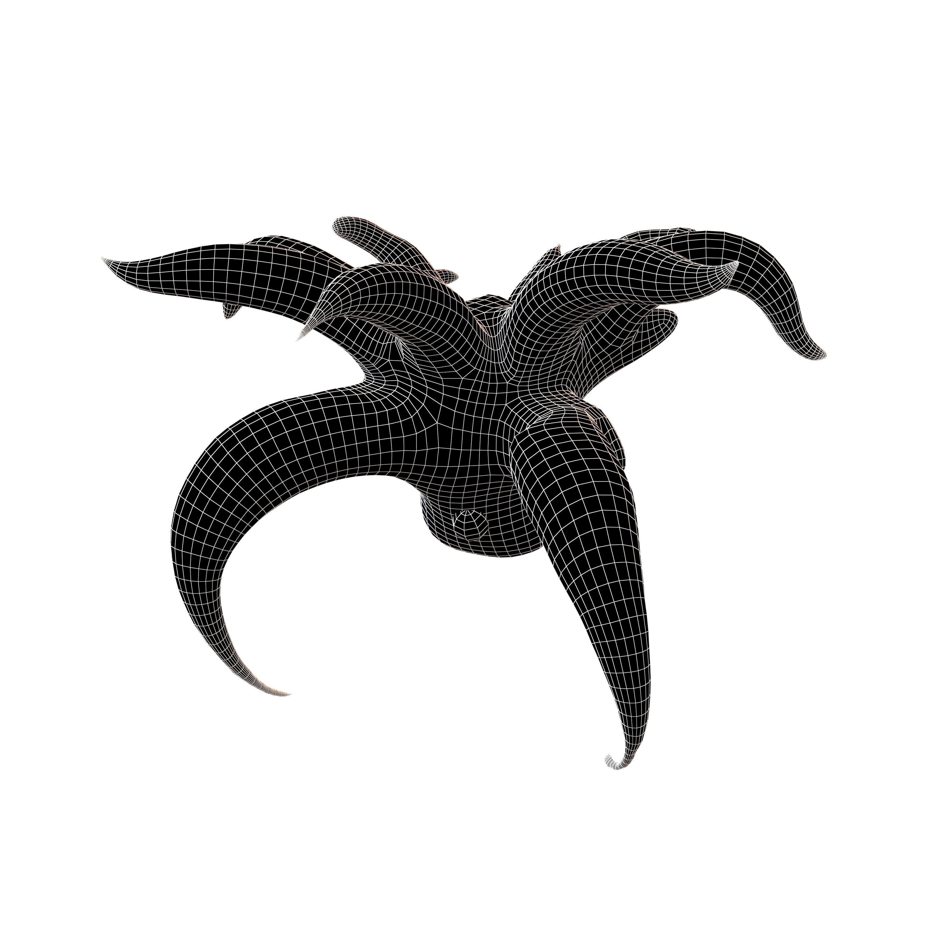 Abstract Monster v1 003 Low-poly 3D model_4