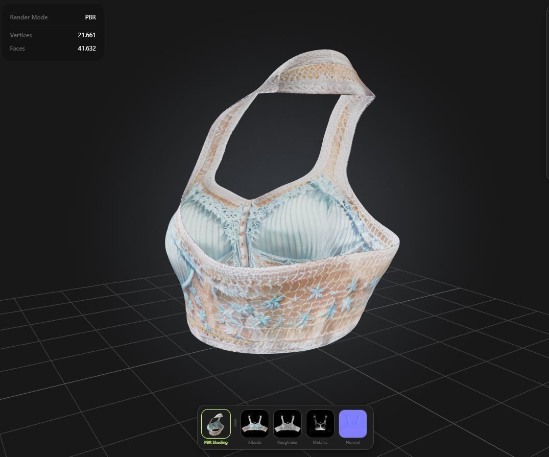 Boho Top PBR 4k Low-poly 3D model_1