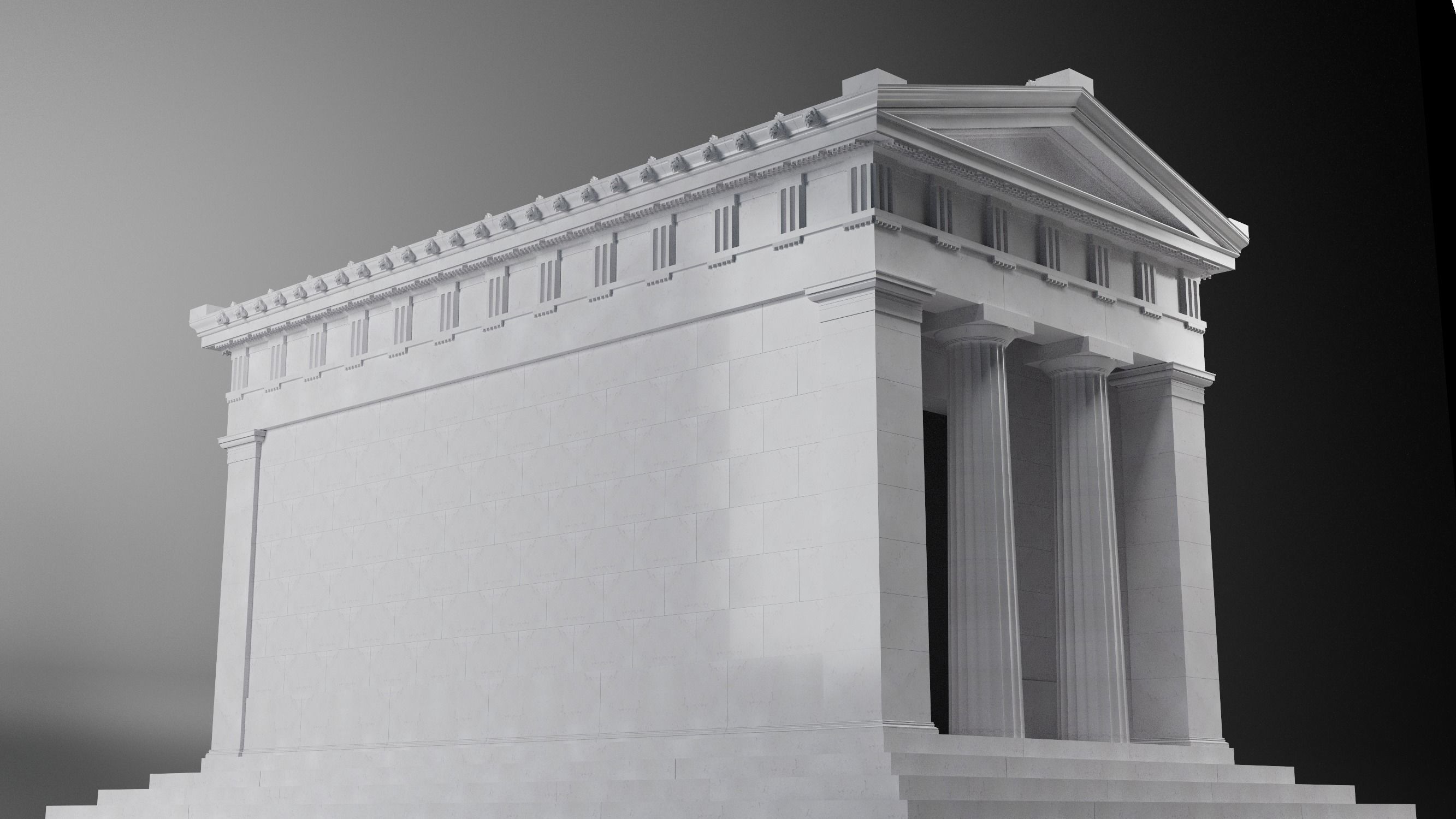 Temple of Diana Propylaea at Eleusis Greek Doric column 3D model_7