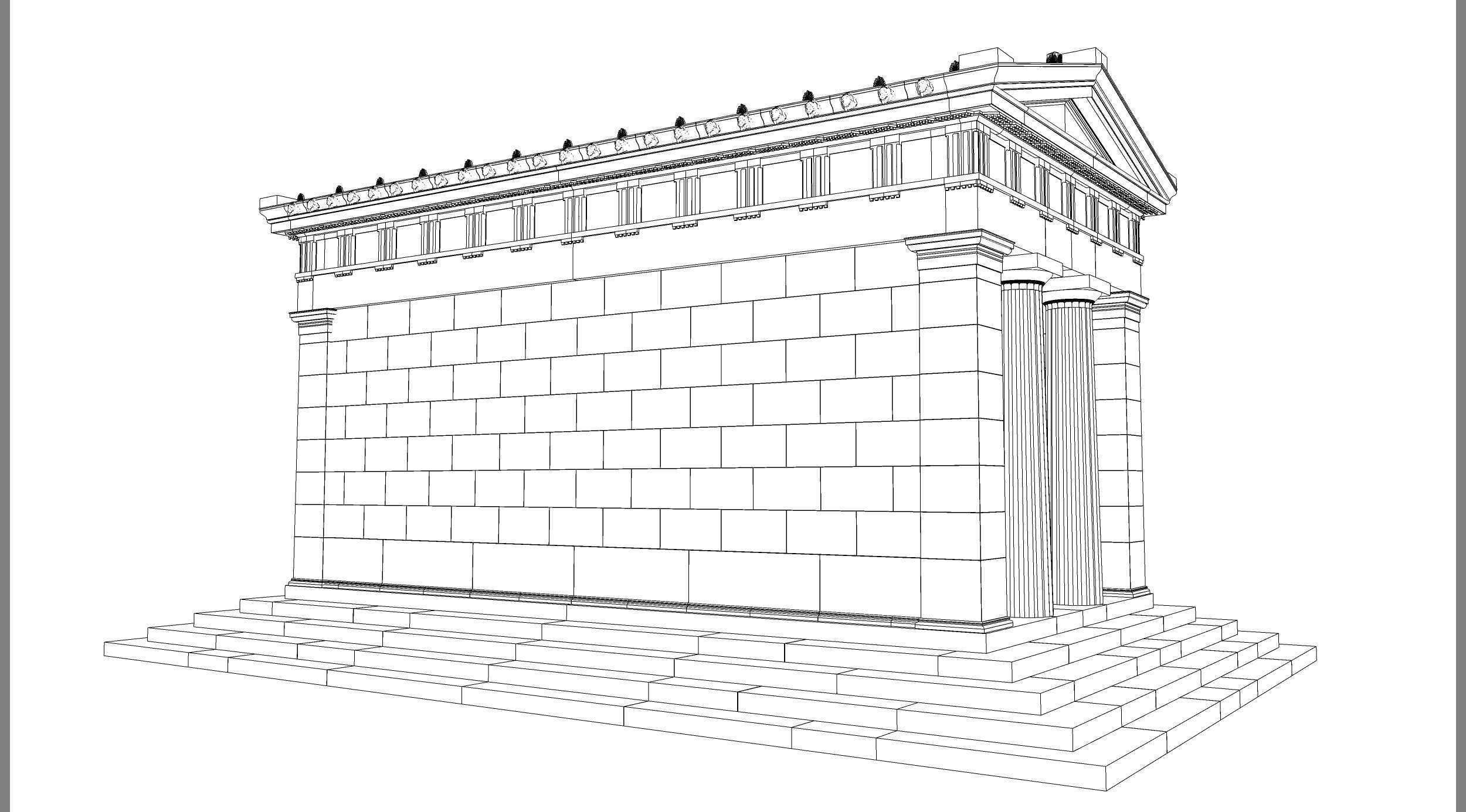 Temple of Diana Propylaea at Eleusis Greek Doric column 3D model_12