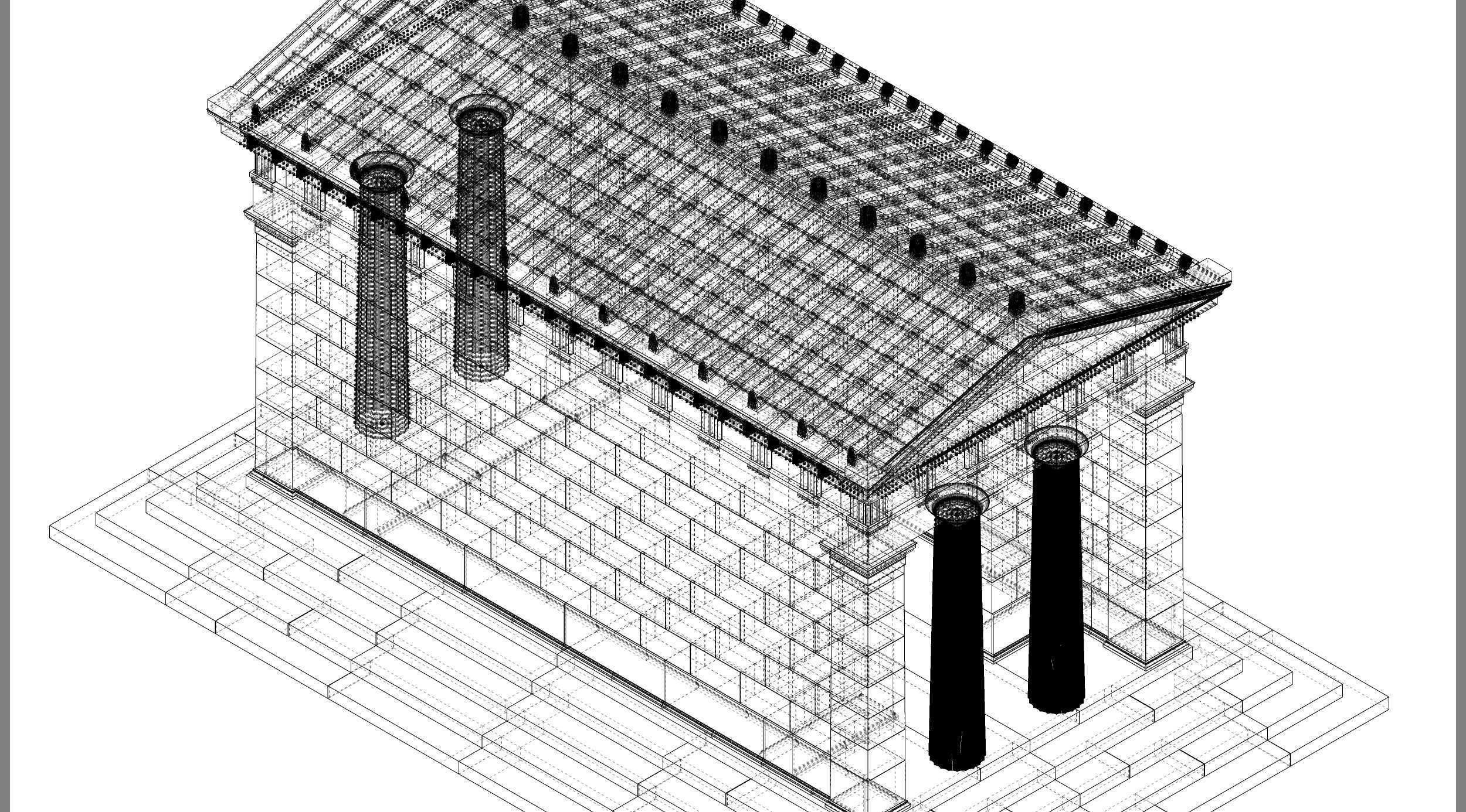 Temple of Diana Propylaea at Eleusis Greek Doric column 3D model_16