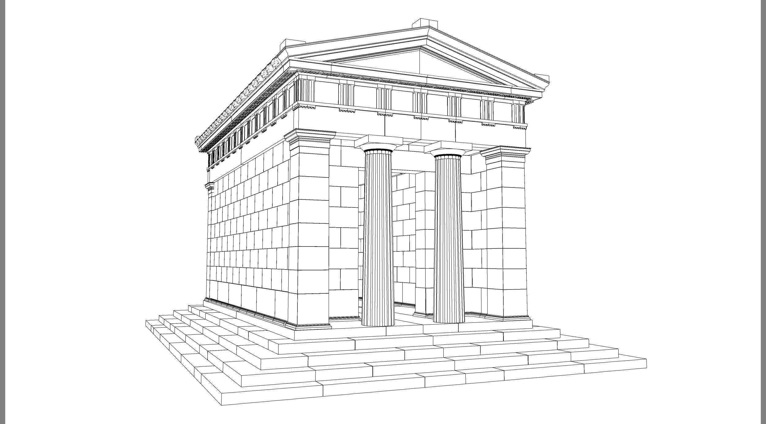 Temple of Diana Propylaea at Eleusis Greek Doric column 3D model_10