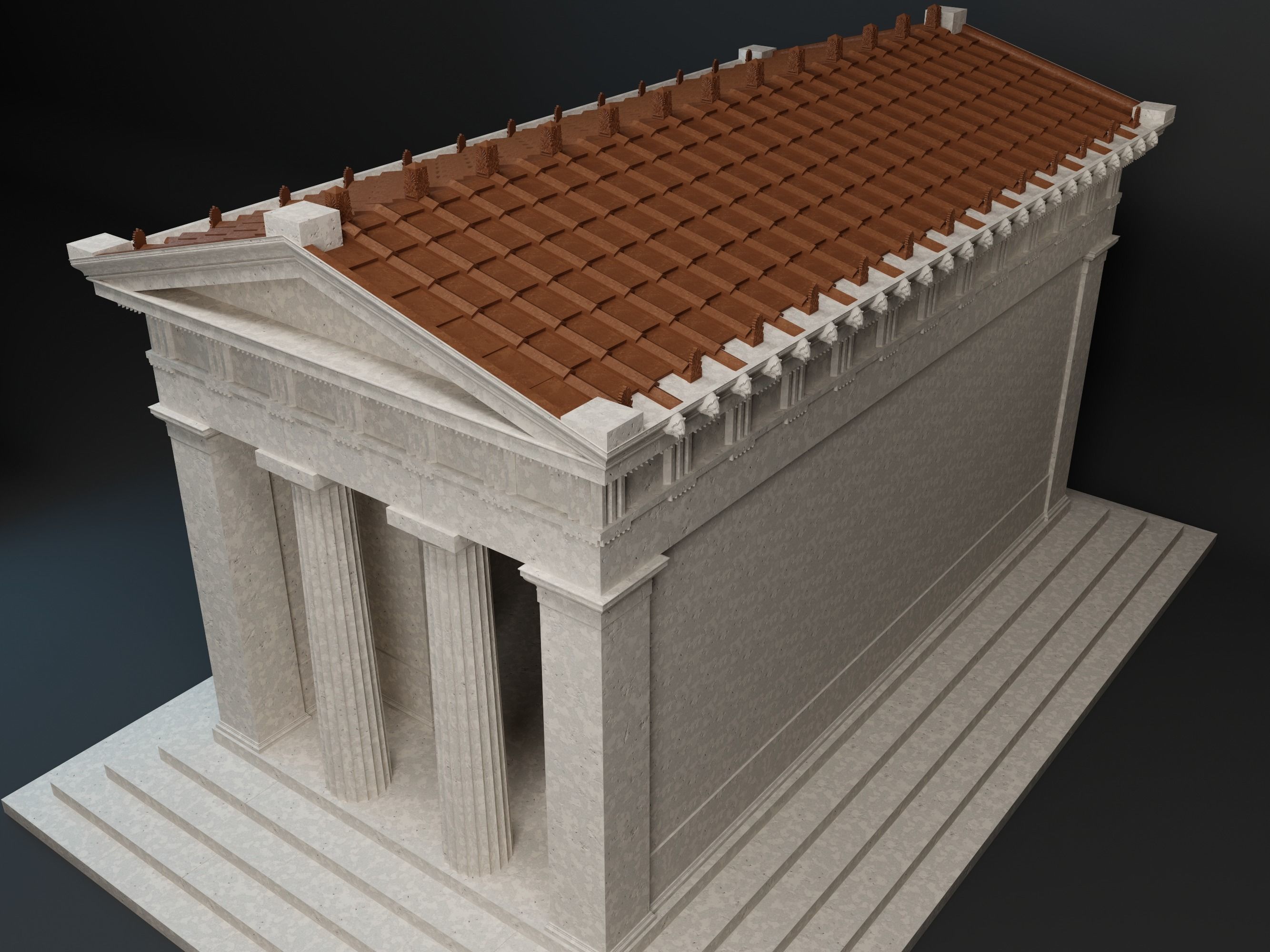 Temple of Diana Propylaea at Eleusis Greek Doric column 3D model_5