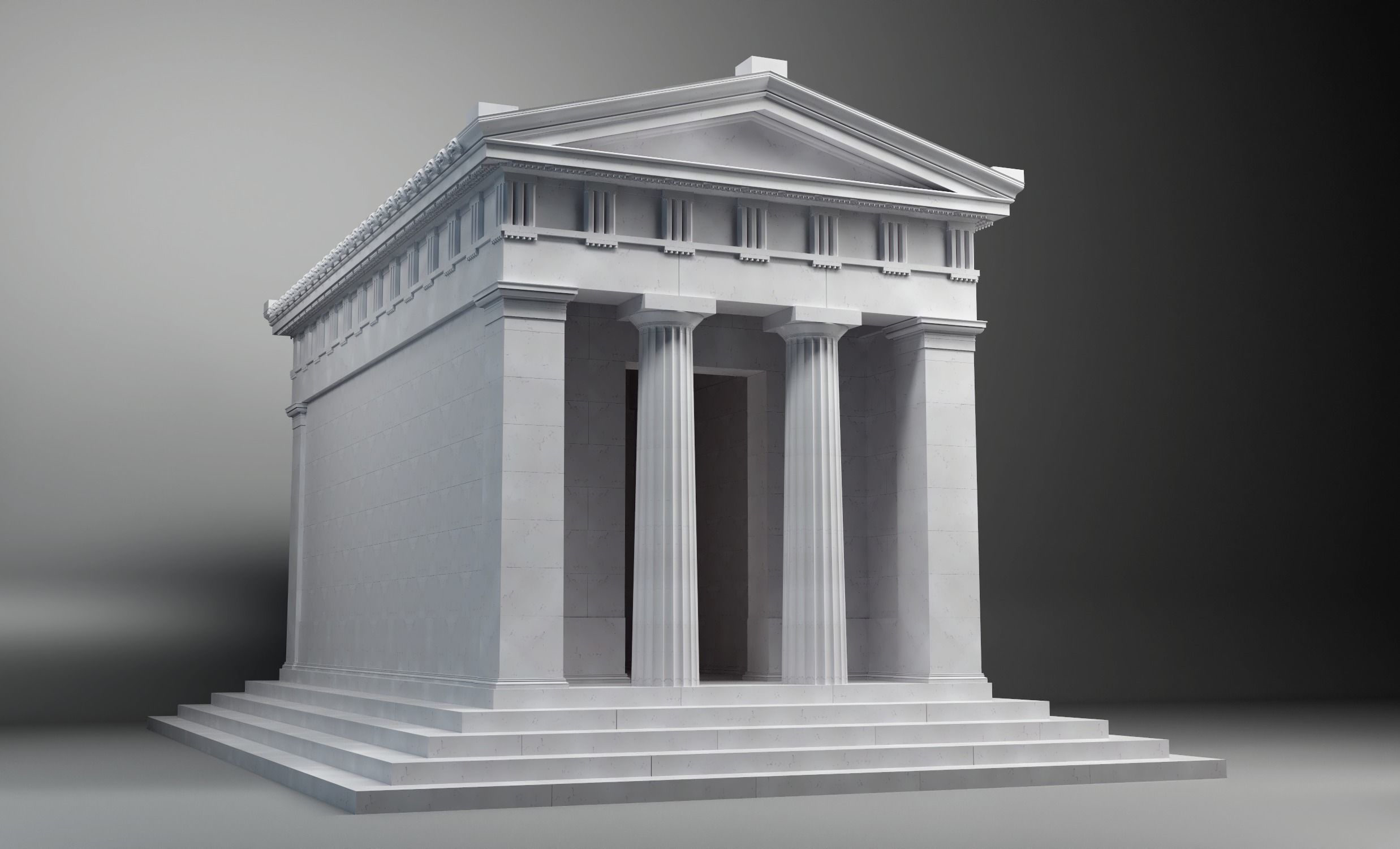Temple of Diana Propylaea at Eleusis Greek Doric column 3D model_1