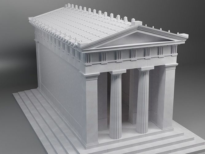 Temple of Diana Propylaea at Eleusis Greek Doric column 3D model 7