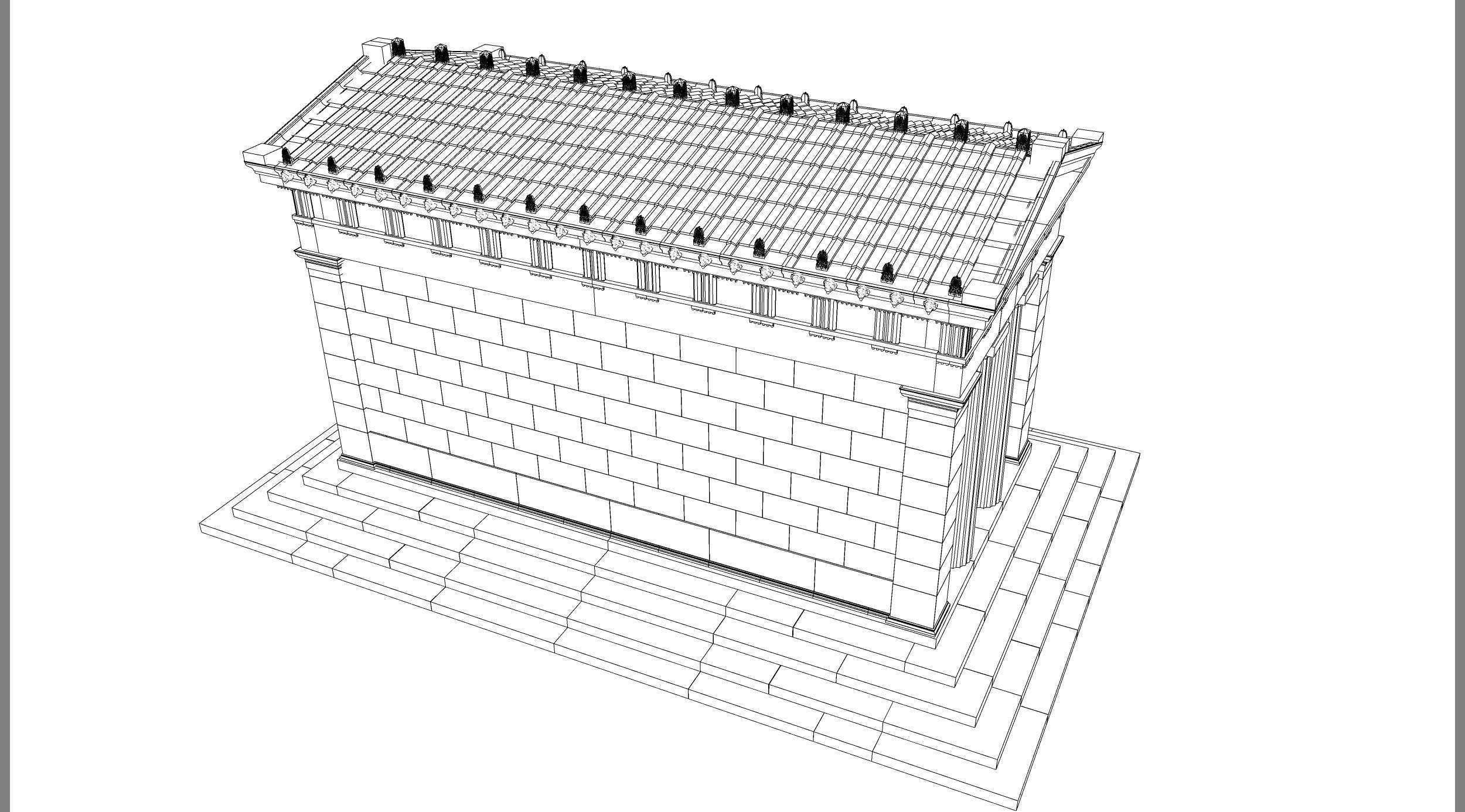 Temple of Diana Propylaea at Eleusis Greek Doric column 3D model_11