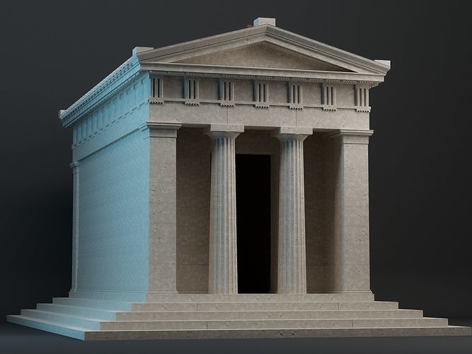 Temple of Diana Propylaea at Eleusis Greek Doric column 3D model 4
