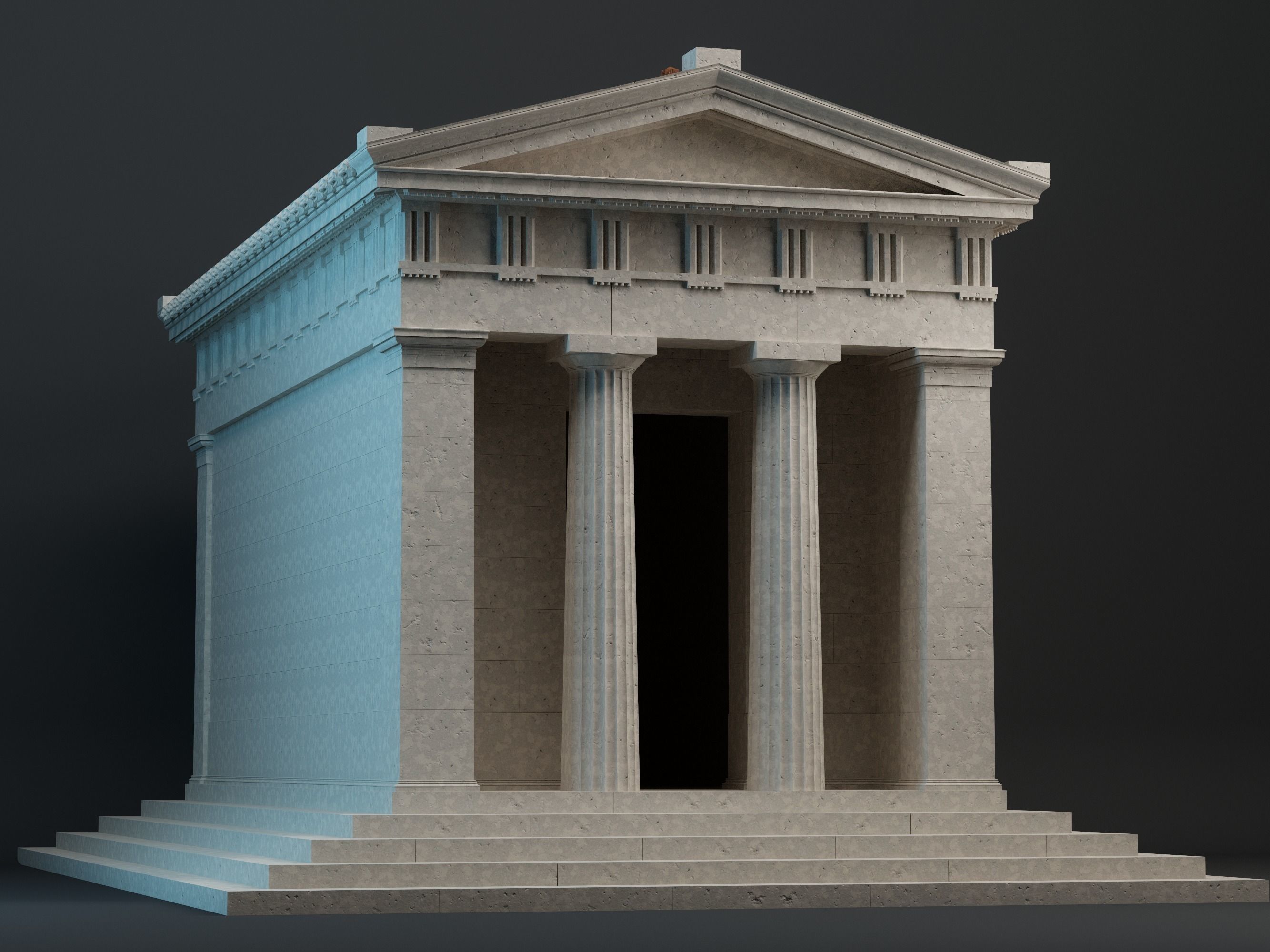 Temple of Diana Propylaea at Eleusis Greek Doric column 3D model_3