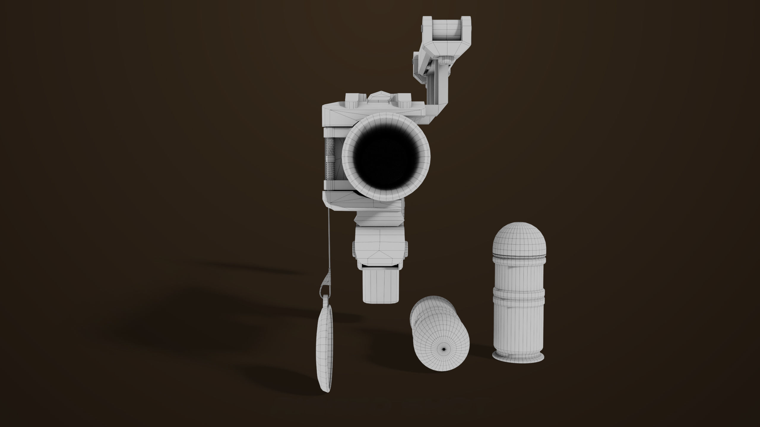 Grenade Launcher 04 Brown Generic All PBR Unity UE Textures Low-poly 3D model_35