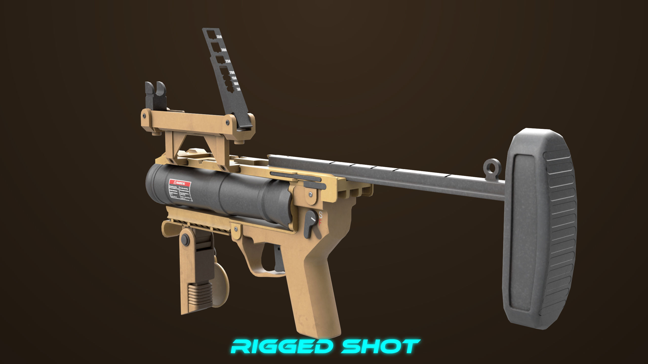 Grenade Launcher 04 Brown Generic All PBR Unity UE Textures Low-poly 3D model_28