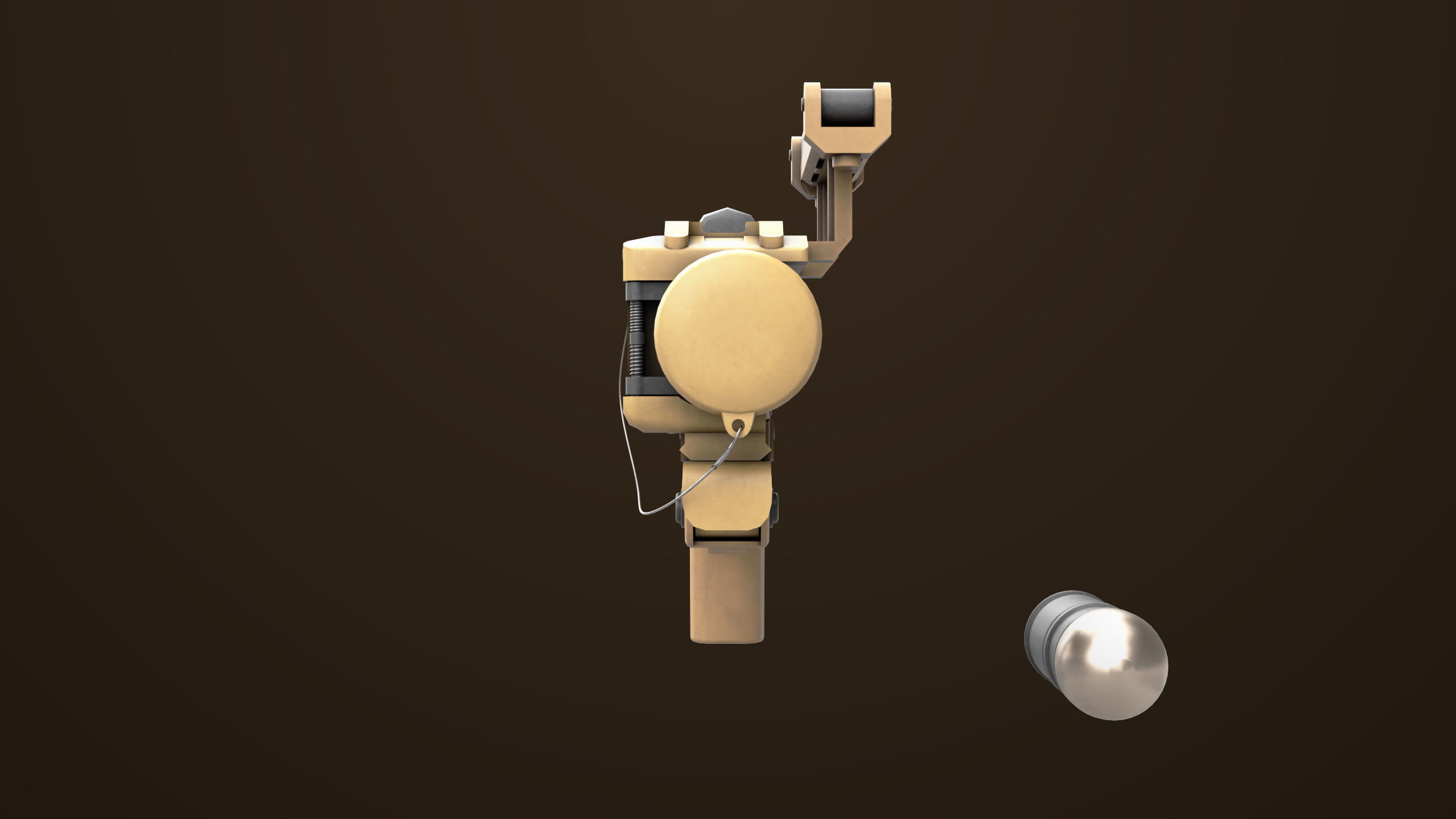 Grenade Launcher 04 Brown Generic All PBR Unity UE Textures Low-poly 3D model_5