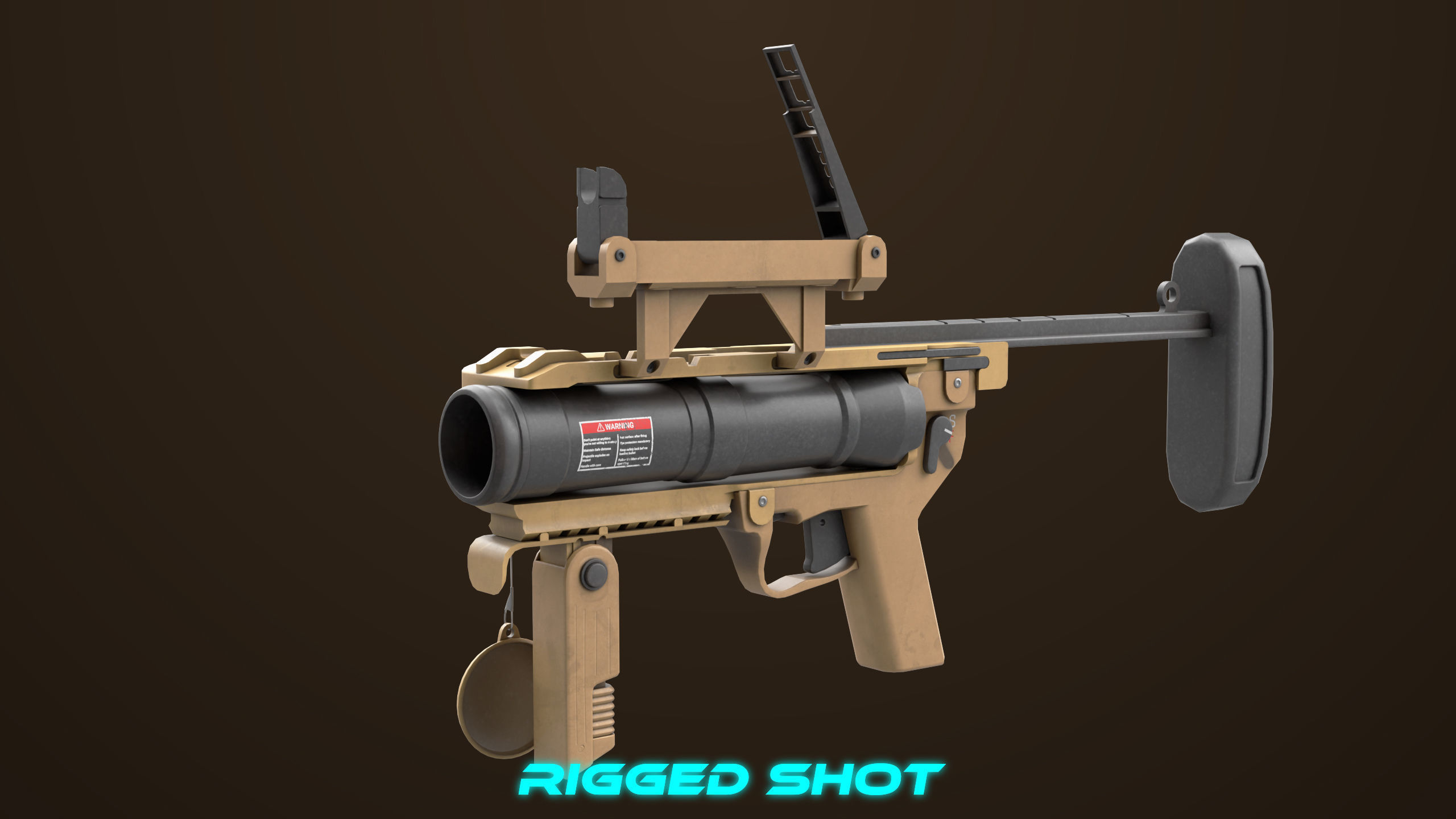 Grenade Launcher 04 Brown Generic All PBR Unity UE Textures Low-poly 3D model_2