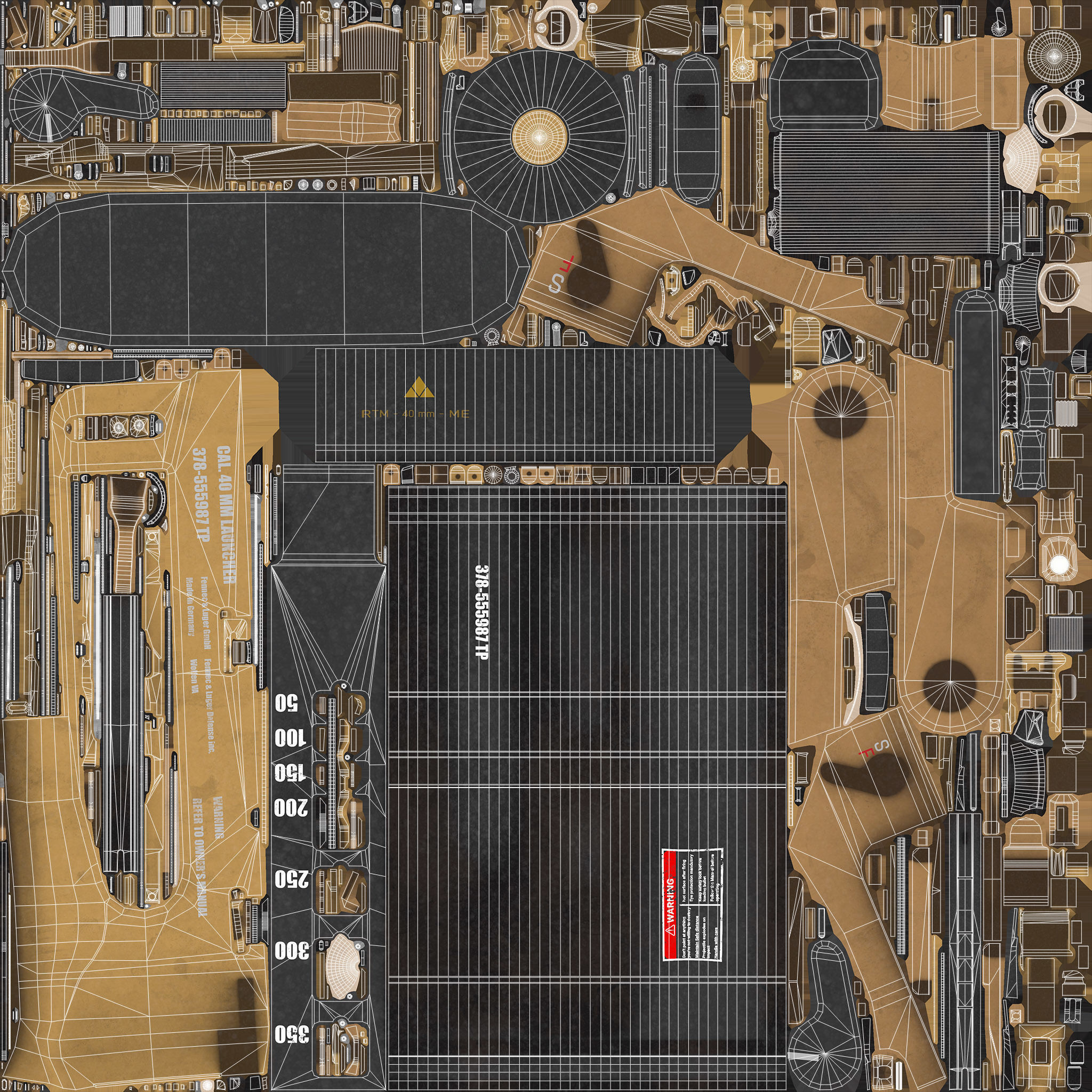 Grenade Launcher 04 Brown Generic All PBR Unity UE Textures Low-poly 3D model_61