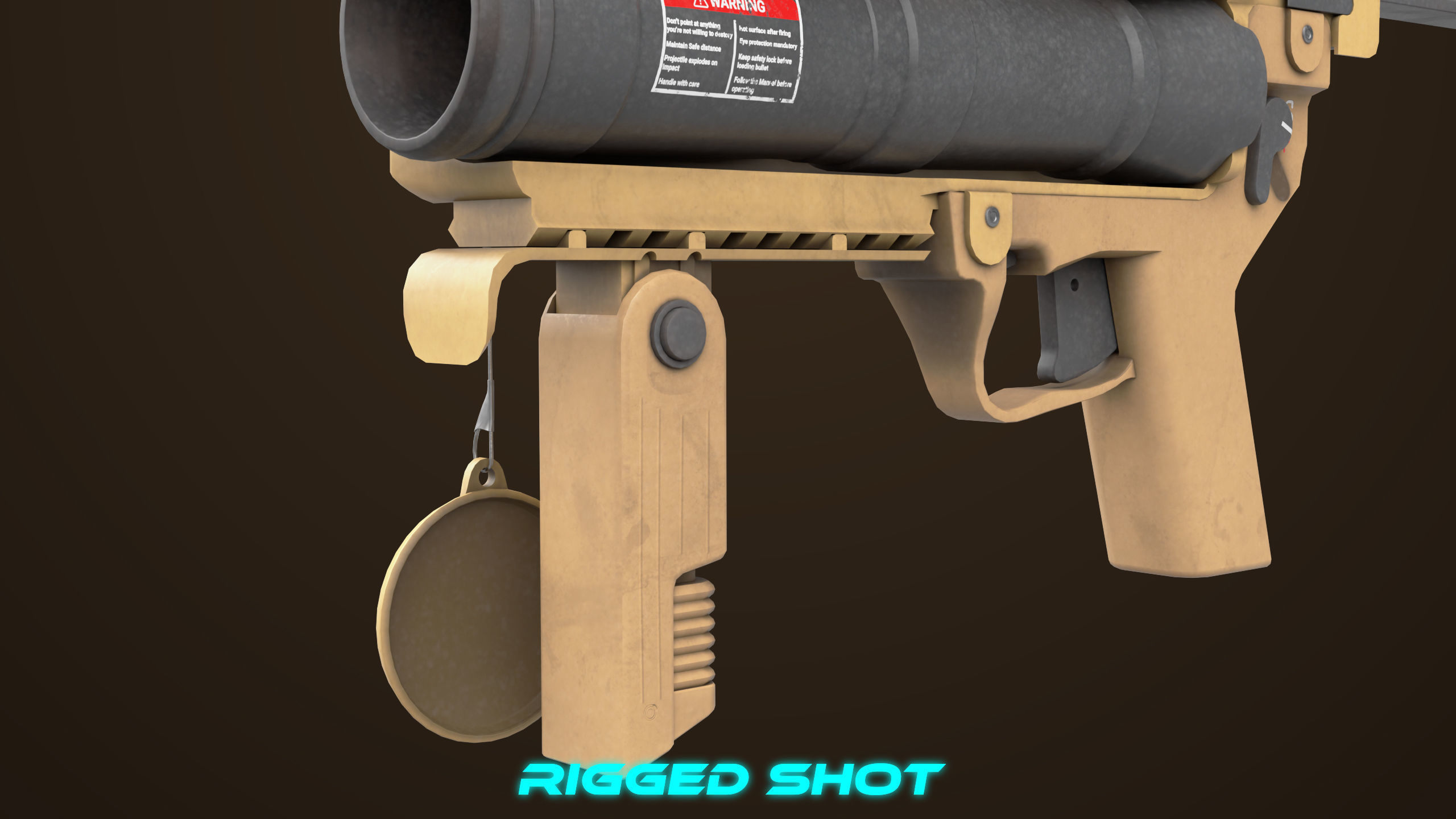 Grenade Launcher 04 Brown Generic All PBR Unity UE Textures Low-poly 3D model_27