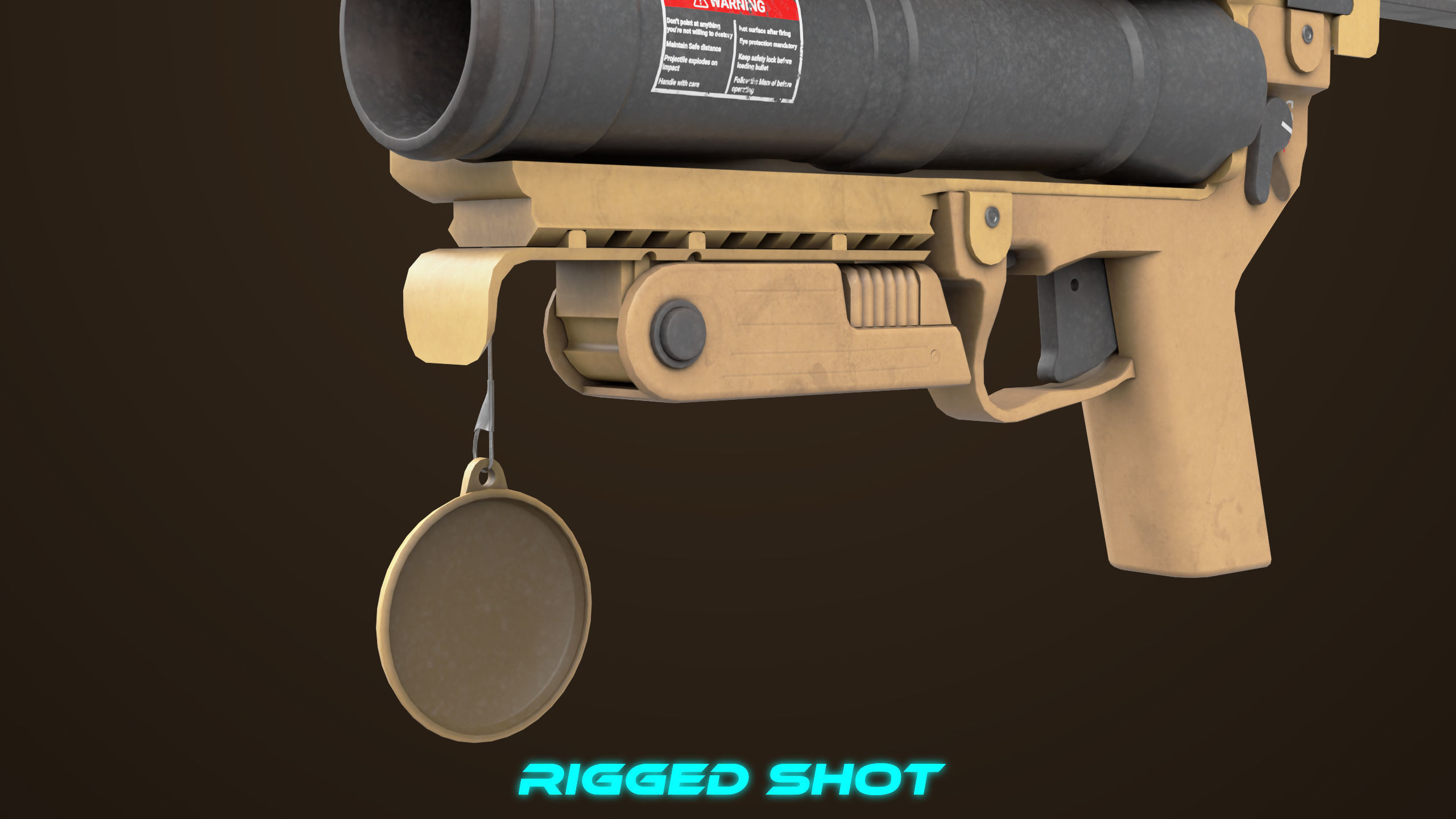 Grenade Launcher 04 Brown Generic All PBR Unity UE Textures Low-poly 3D model_26