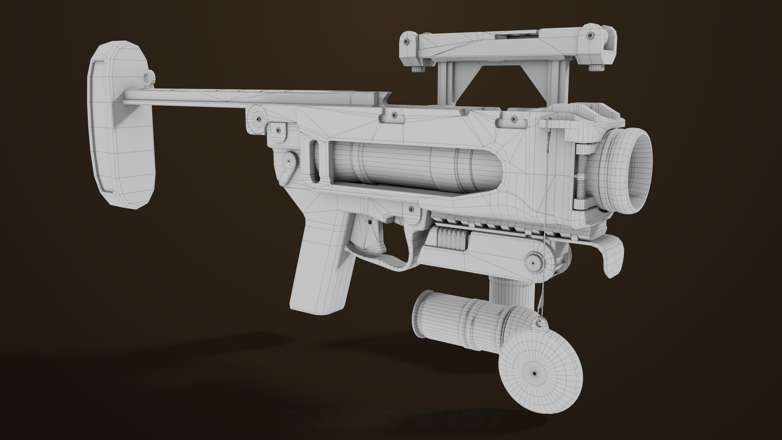 Grenade Launcher 04 Brown Generic All PBR Unity UE Textures Low-poly 3D model_36
