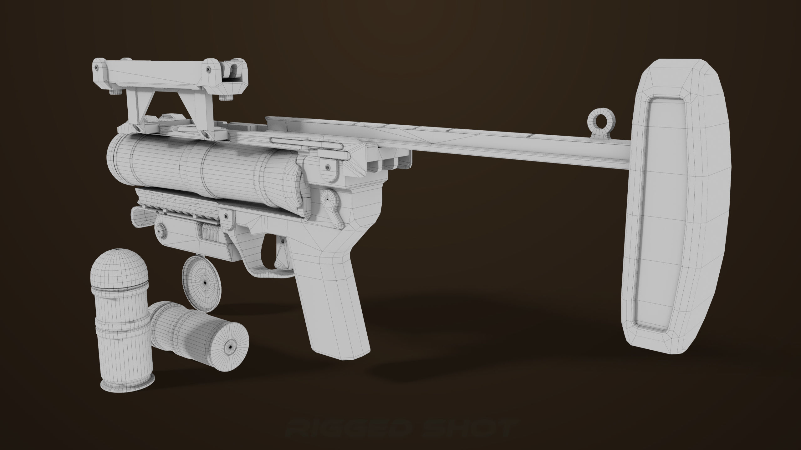 Grenade Launcher 04 Brown Generic All PBR Unity UE Textures Low-poly 3D model_39