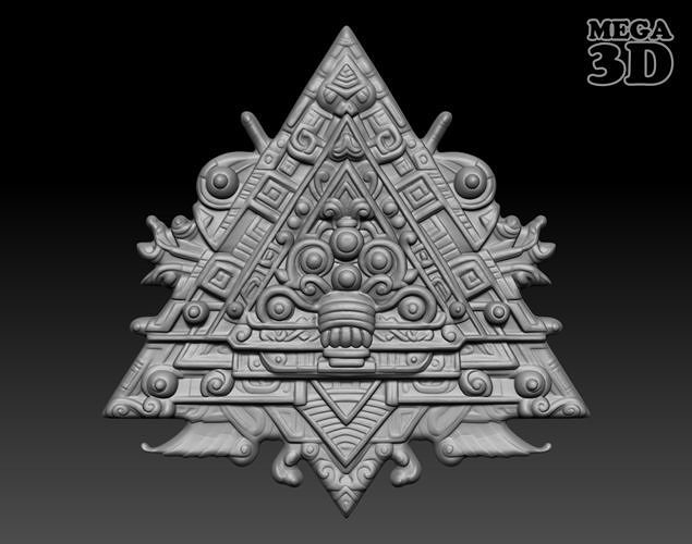 Mayan Pendant Bas relief 240515 18 3D print model