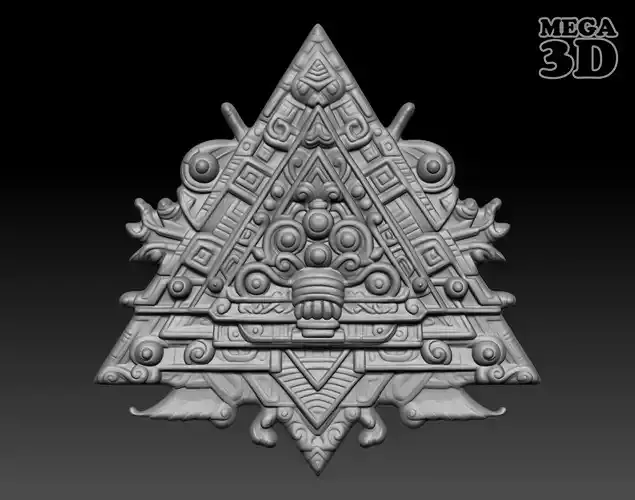 Mayan Pendant Bas relief 240515 18 3D print model