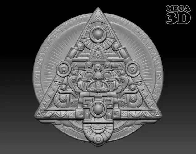 Mayan Pendant Bas relief 240515 17 3D print model