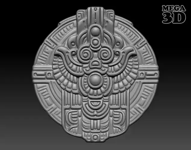 Mayan Pendant Bas relief 240515 16 3D print model
