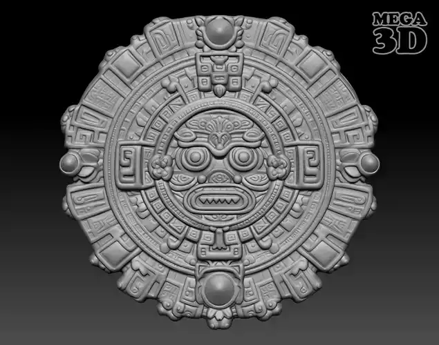 Mayan Pendant Bas relief 240515 13 3D print model
