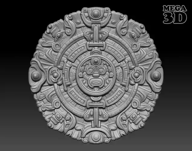 Mayan Pendant Bas relief 240515 12 3D print model