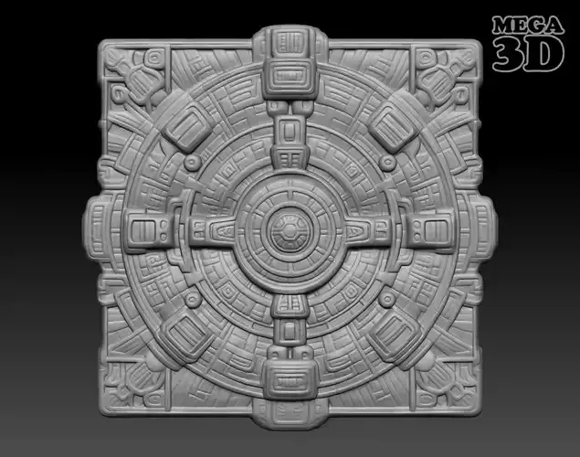 Mayan Pendant Bas relief 240515 11 3D print model