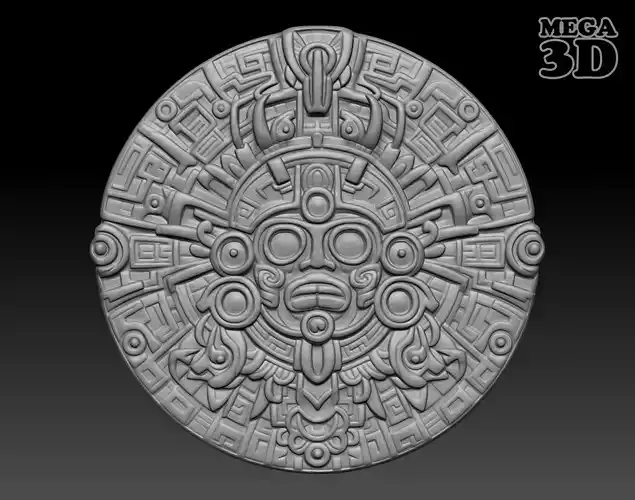 Mayan Pendant Bas relief 240515 10 3D print model