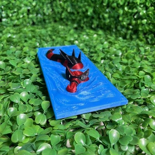 POKEMON KROOKODILE SWIMMING IN WATER - STL - 3MF MULTICOLOR 3D print model