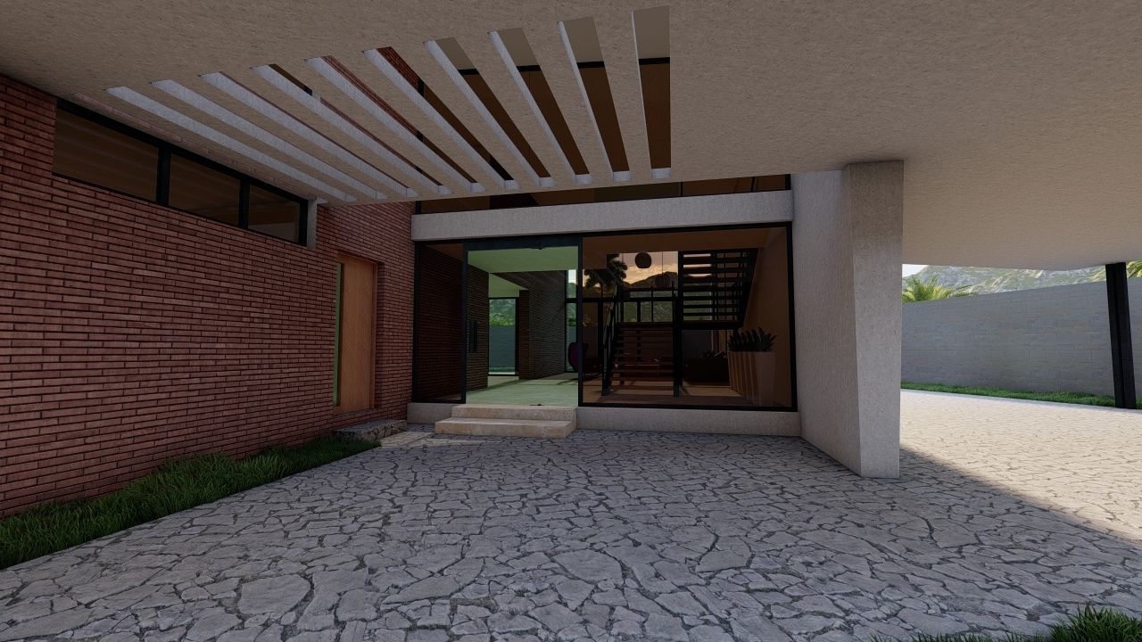 Casa Scene-villa-modern house 3D model_7