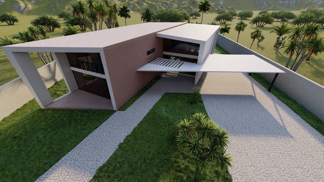 Casa Scene-villa-modern house 3D model_4