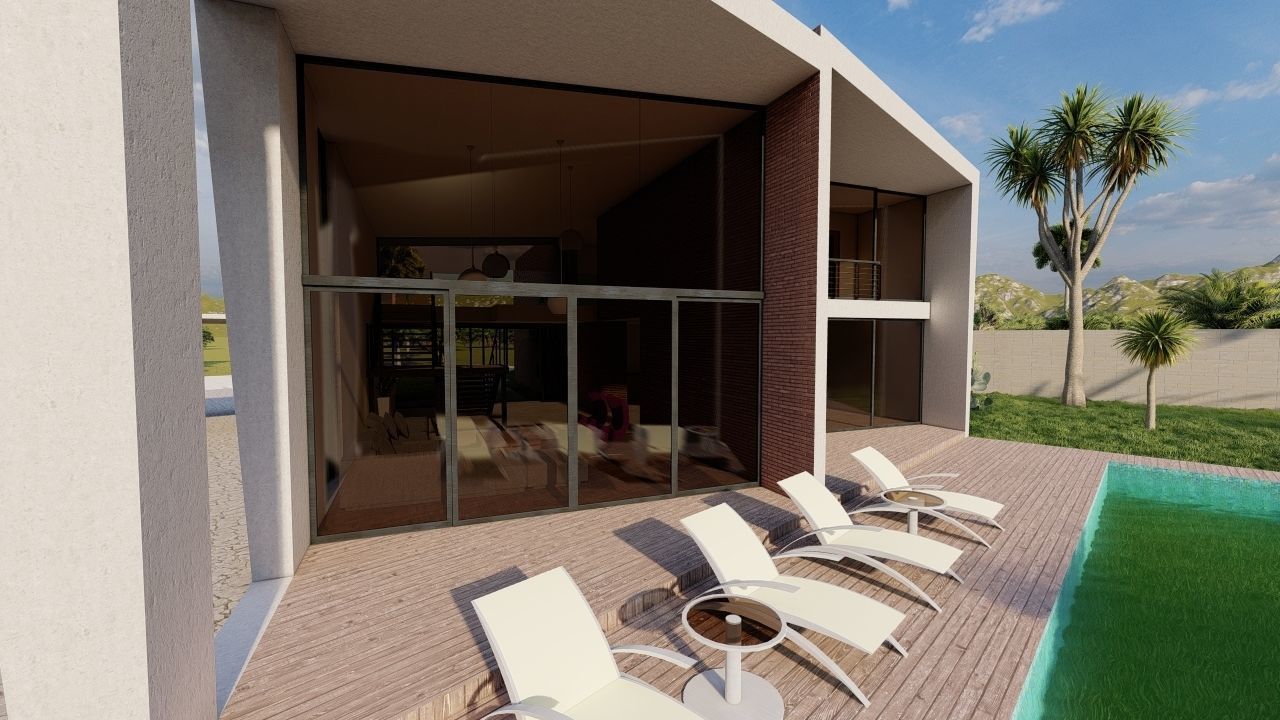 Casa Scene-villa-modern house 3D model_9